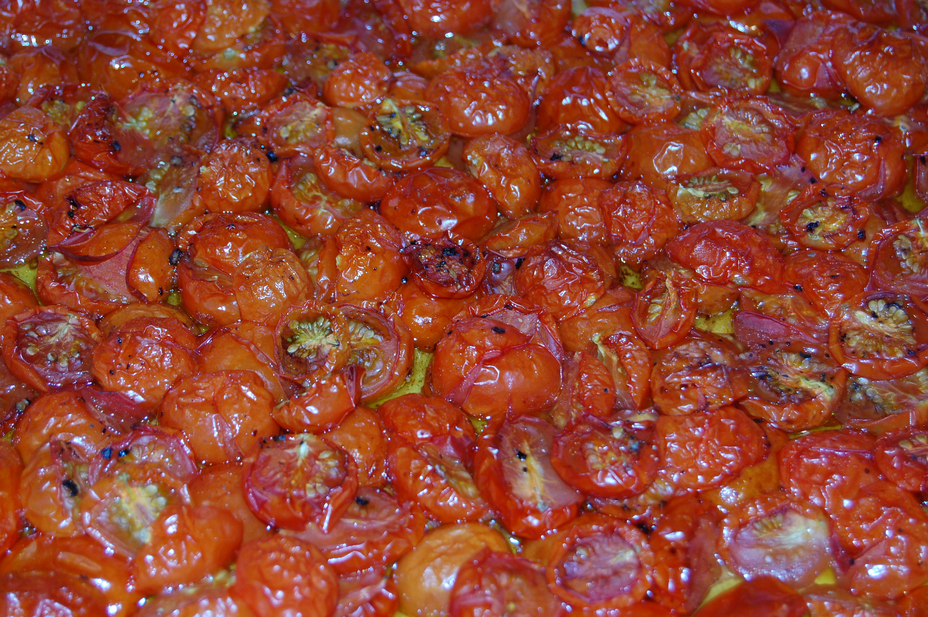 Spoon the hot tomatoes with